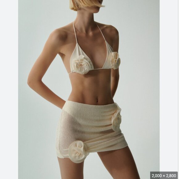 Magda Butrym Dresses & Skirts - Magda Butrym Floral-appliqué crêpe miniskirt